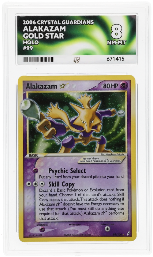 ACE 8 - Alakazam Gold Star - 99/100 - Crystal Guardians - Pokemon - front