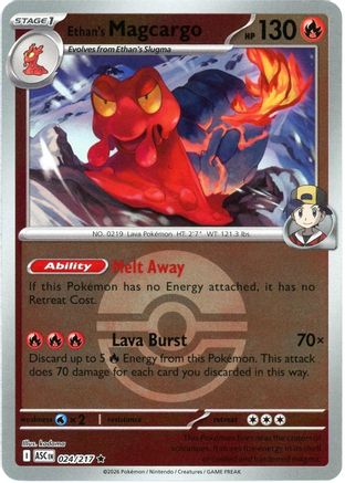 Ethan's Magcargo - 024/217 (Poke Ball) 24 - ME Ascended Heroes Reverse Holofoil