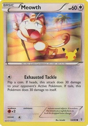 Meowth - 53/83 (20th Anniversary) 53 - Miscellaneous Cards & Products Holofoil