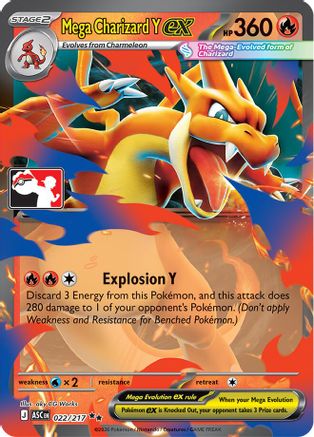 Mega Charizard Y ex - 022/217 22 - Prize Pack Series Cards Holofoil