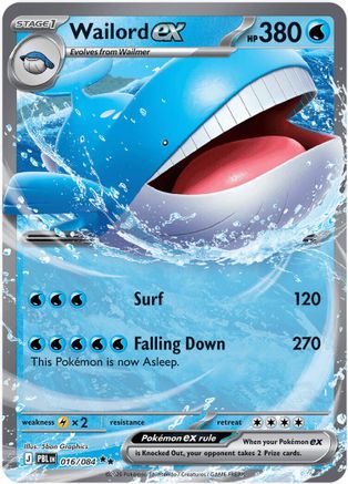 Wailord ex - 016/084 16 - ME05 Pitch Black Holofoil