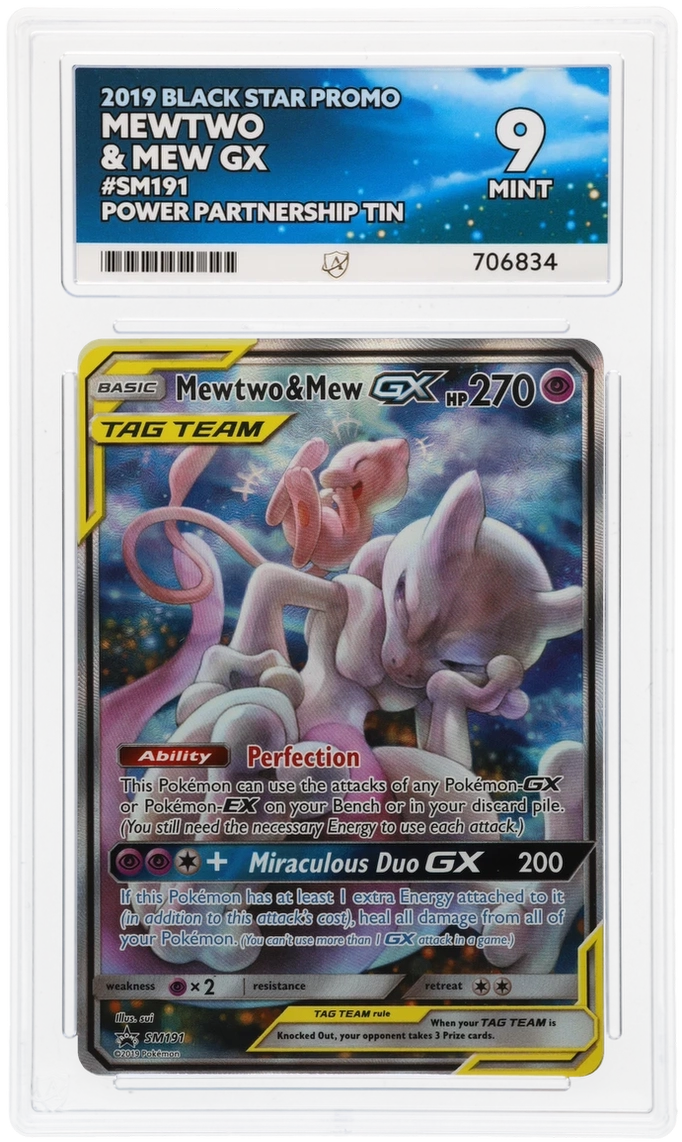 ACE 9 - Mewtwo & Mew GX - SM191 - Black Star Promo - Power Partnership Tin - Pokemon - front