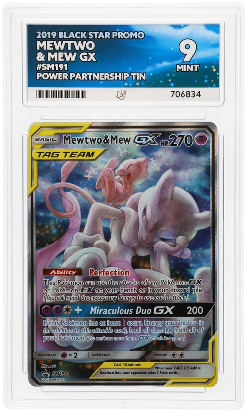 ACE 9 - Mewtwo & Mew GX - SM191 - Black Star Promo - Power Partnership Tin - Pokemon - front
