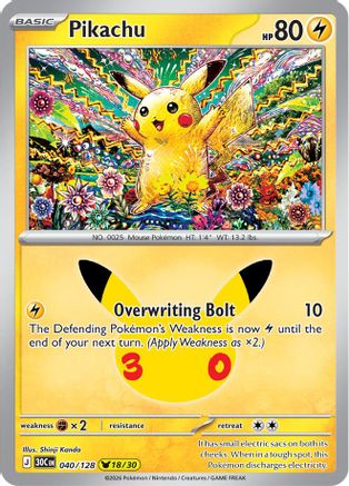 Pikachu - 040/128 40 - ME 30th Celebration Holofoil