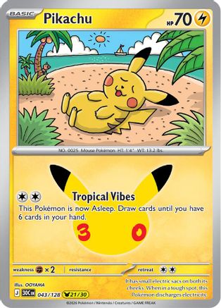 Pikachu - 043/128 43 - ME 30th Celebration Holofoil