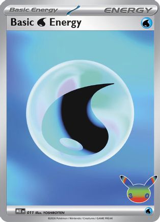 Basic Water Energy - 011 (30th Celebration) 11 - MEE Mega Evolution Energies Holofoil