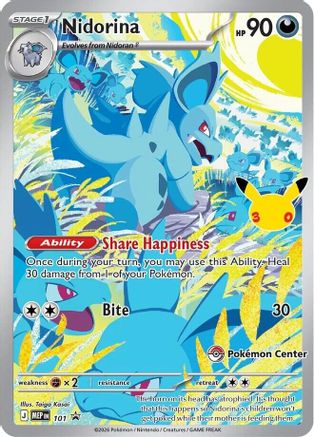 Nidorina - 101 (30th Celebration) (Pokemon Center Exclusive) 101 - ME Mega Evolution Promo Holofoil