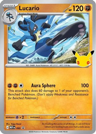 Lucario - 095 (30th Celebration) 95 - ME Mega Evolution Promo Holofoil