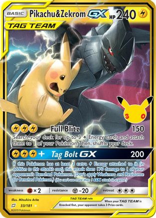 Pikachu & Zekrom GX 33 - ME 30th Celebration Classic Collection Holofoil