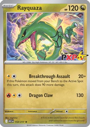 Rayquaza - 153/217 (Cosmos Holo) 153 - Miscellaneous Cards & Products Holofoil