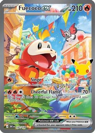 Fuecoco ex - 147/128 147 - ME 30th Celebration Holofoil