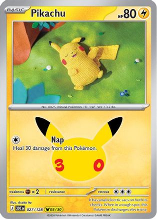 Pikachu - 027/128 27 - ME 30th Celebration Holofoil