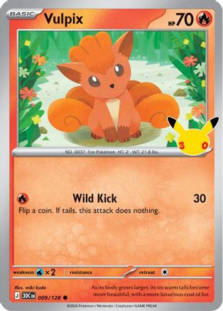 Vulpix 9 - ME 30th Celebration Holofoil