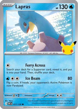 Lapras - 017/128 17 - ME 30th Celebration Holofoil