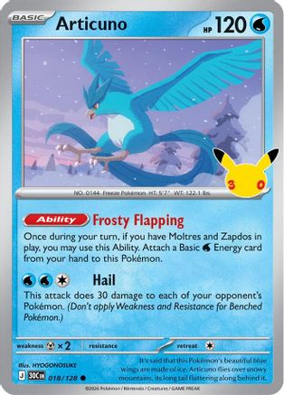 Articuno - 018/128 18 - ME 30th Celebration Holofoil