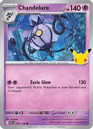 Chandelure - 075/128 75 - ME 30th Celebration Holofoil