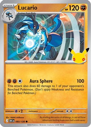 Lucario 83 - ME 30th Celebration Holofoil