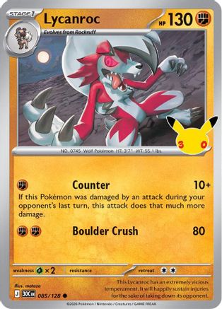 Lycanroc - 085/128 85 - ME 30th Celebration Holofoil
