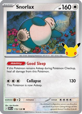 Snorlax 119 - ME 30th Celebration Holofoil