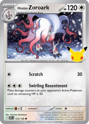 Hisuian Zoroark 123 - ME 30th Celebration Holofoil