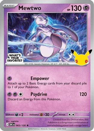 Mewtwo - 063/128 (What's Your Favorite Stamp) 63 - Miscellaneous Cards & Products Holofoil