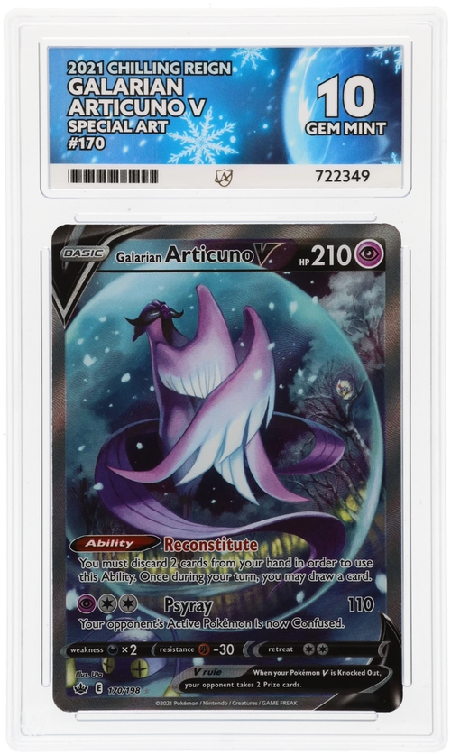 Galarian Articuno V 170/198 - Ace 10 - 2021 Chilling Reign