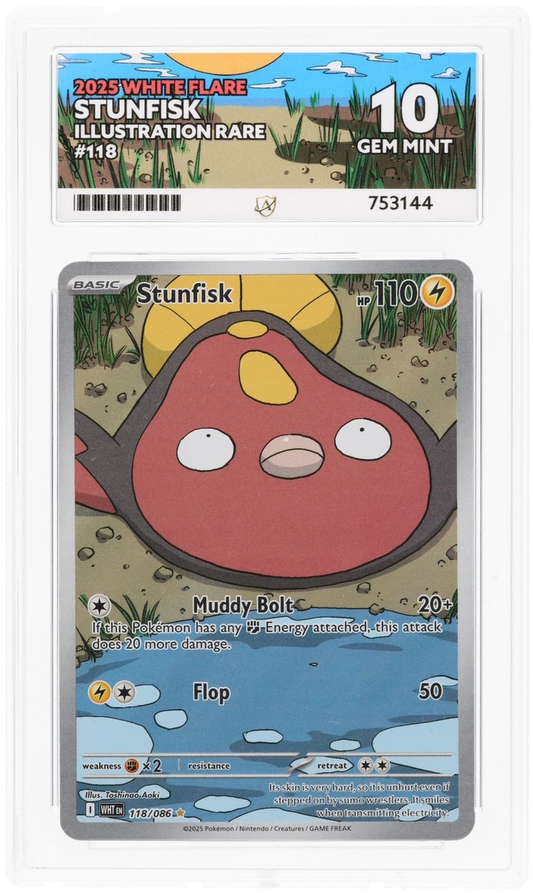 ACE 10 - Stunfisk - 118/086 - White Flare - Pokemon