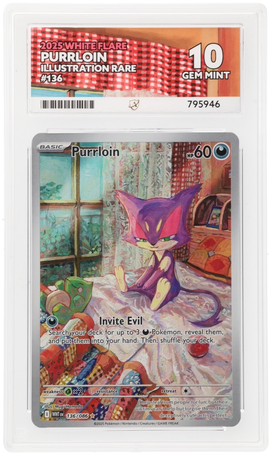 ACE 10 - Purrloin - 136/086 - White Flare - Pokemon
