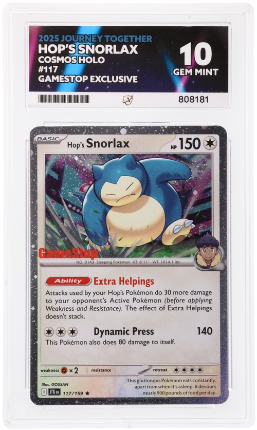 ACE 10 - Hop's Snorlax - 117/159 - Journey Together - GameStop Exclusive - Pokemon