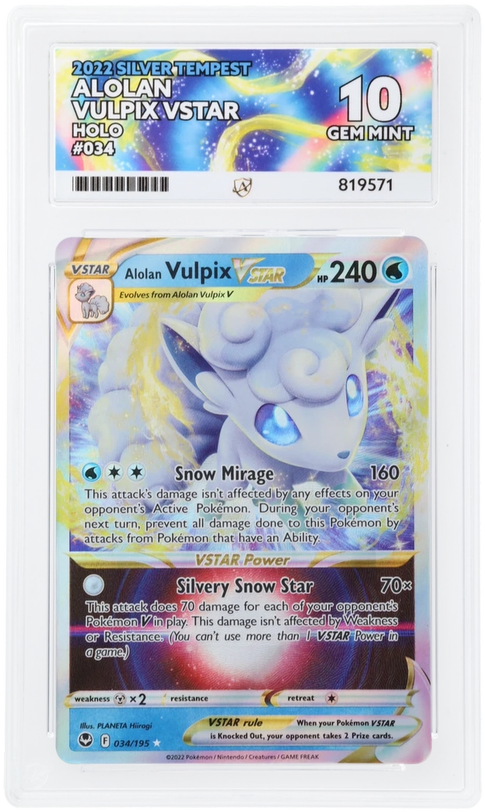 ACE 10 - Alolan Vulpix VSTAR - 034/195 - Silver Tempest - Play! Pokemon Series Three - Pokemon