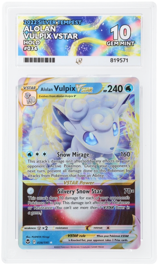 ACE 10 - Alolan Vulpix VSTAR - 034/195 - Silver Tempest - Play! Pokemon Series Three - Pokemon