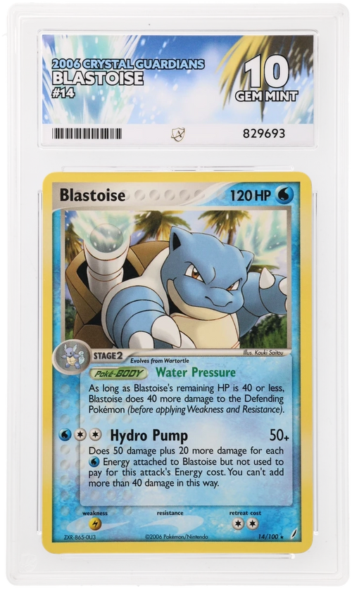 ACE 10 - Blastoise - 14/100 - Crystal Guardians - Pokemon - front