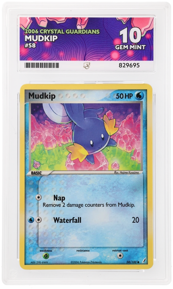 ACE 10 - Mudkip - 58/100 - Crystal Guardians - Pokemon - front