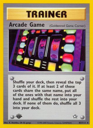 Arcade Game (Goldenrod Game Corner) 83/111 - Neo Genesis 1st Edition