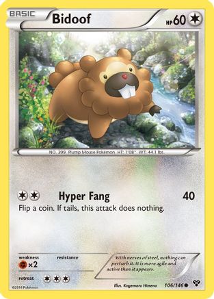 Bidoof 106/146 - XY Base Set Reverse Holofoil