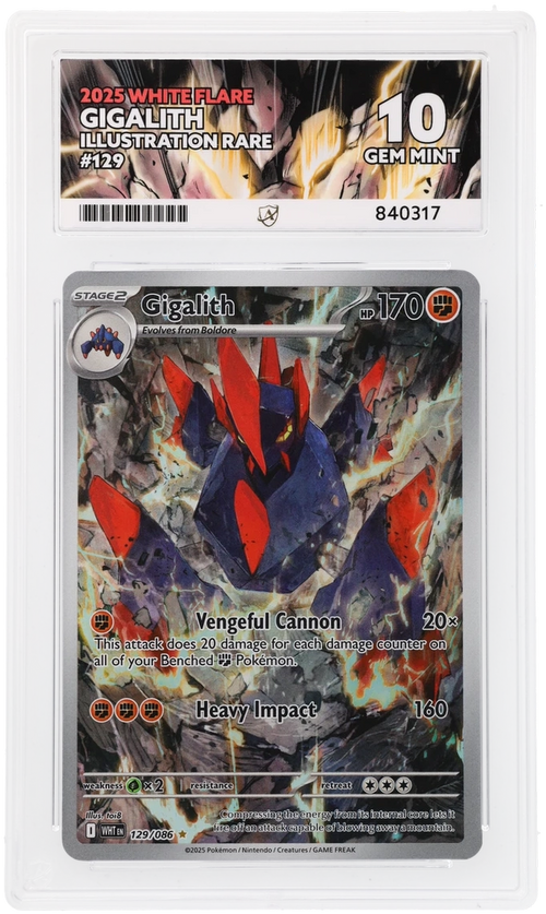 ACE 10 - Gigalith - 129/086 - White Flare - Pokemon