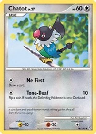 Chatot 74/130 - Diamond and Pearl Reverse Holofoil