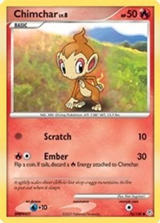 Chimchar 76/130 - Diamond and Pearl Reverse Holofoil