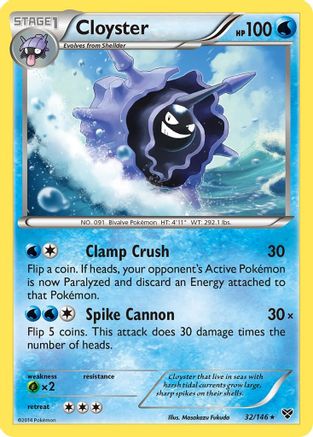 Cloyster 32/146 - XY Base Set Reverse Holofoil