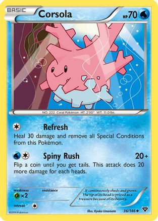 Corsola 36/146 - XY Base Set Reverse Holofoil