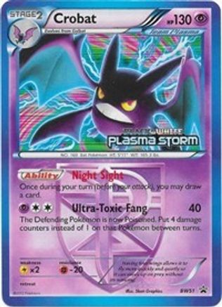 Crobat - BW51 (Team Plasma) (Prerelease) BW51/101 - Black and White Promos Holofoil