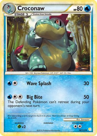 Croconaw 38/123 - HeartGold SoulSilver Reverse Holofoil