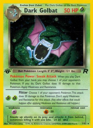 Dark Golbat (7) 7/82 - Team Rocket Unlimited Holofoil