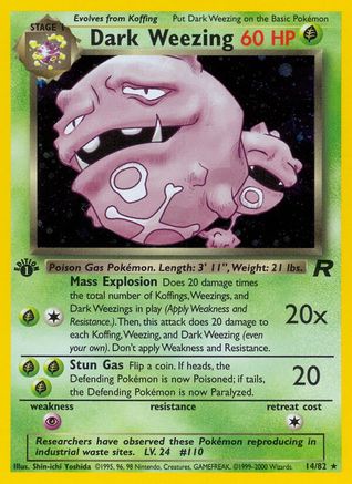 Dark Weezing (14) 14/82 - Team Rocket Unlimited Holofoil
