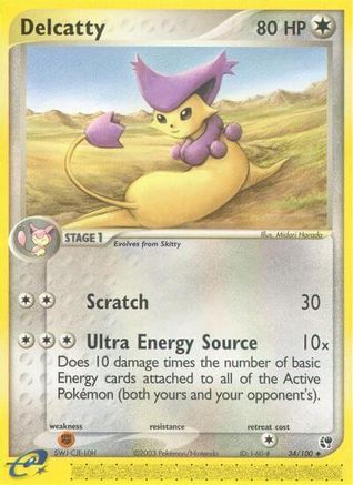 Delcatty 34/100 - Sandstorm Reverse Holofoil