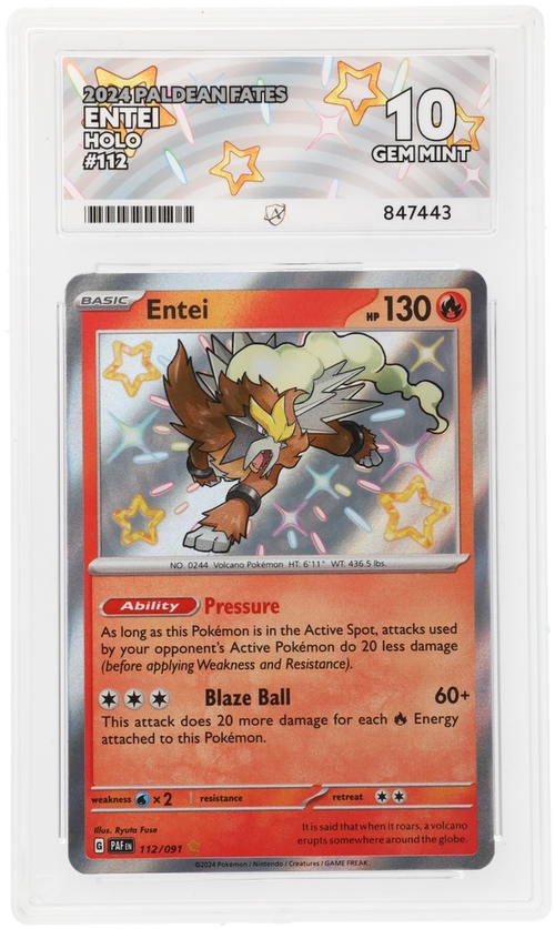 ACE 10 - Entei - 112/091 - Paldean Fates - Pokemon