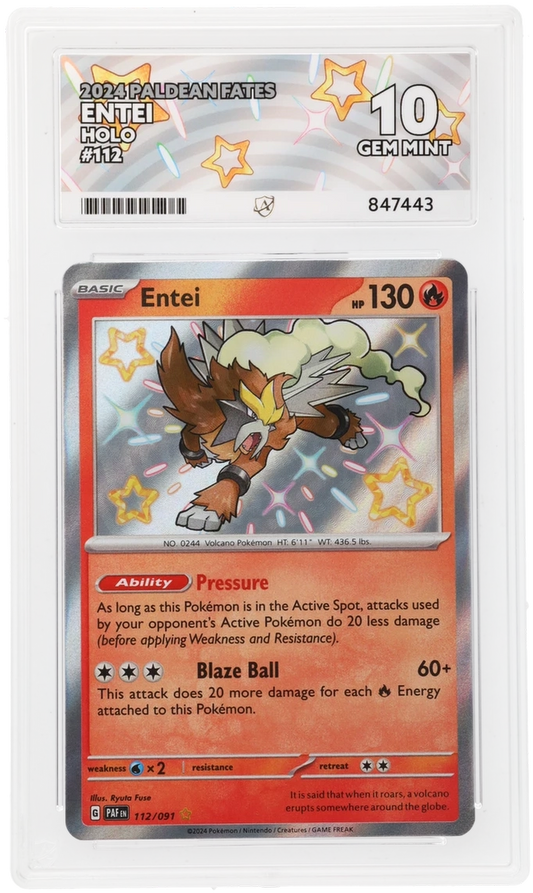 ACE 10 - Entei - 112/091 - Paldean Fates - Pokemon