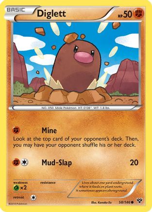Diglett 58/146 - XY Base Set Reverse Holofoil