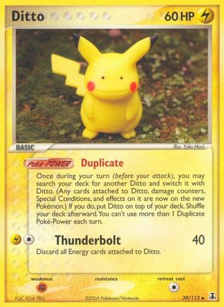 Ditto - 039/113 (Pikachu) 39/113 - Delta Species Reverse Holofoil