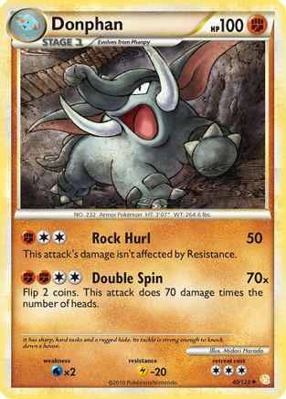 Donphan 40/123 - HeartGold SoulSilver Reverse Holofoil